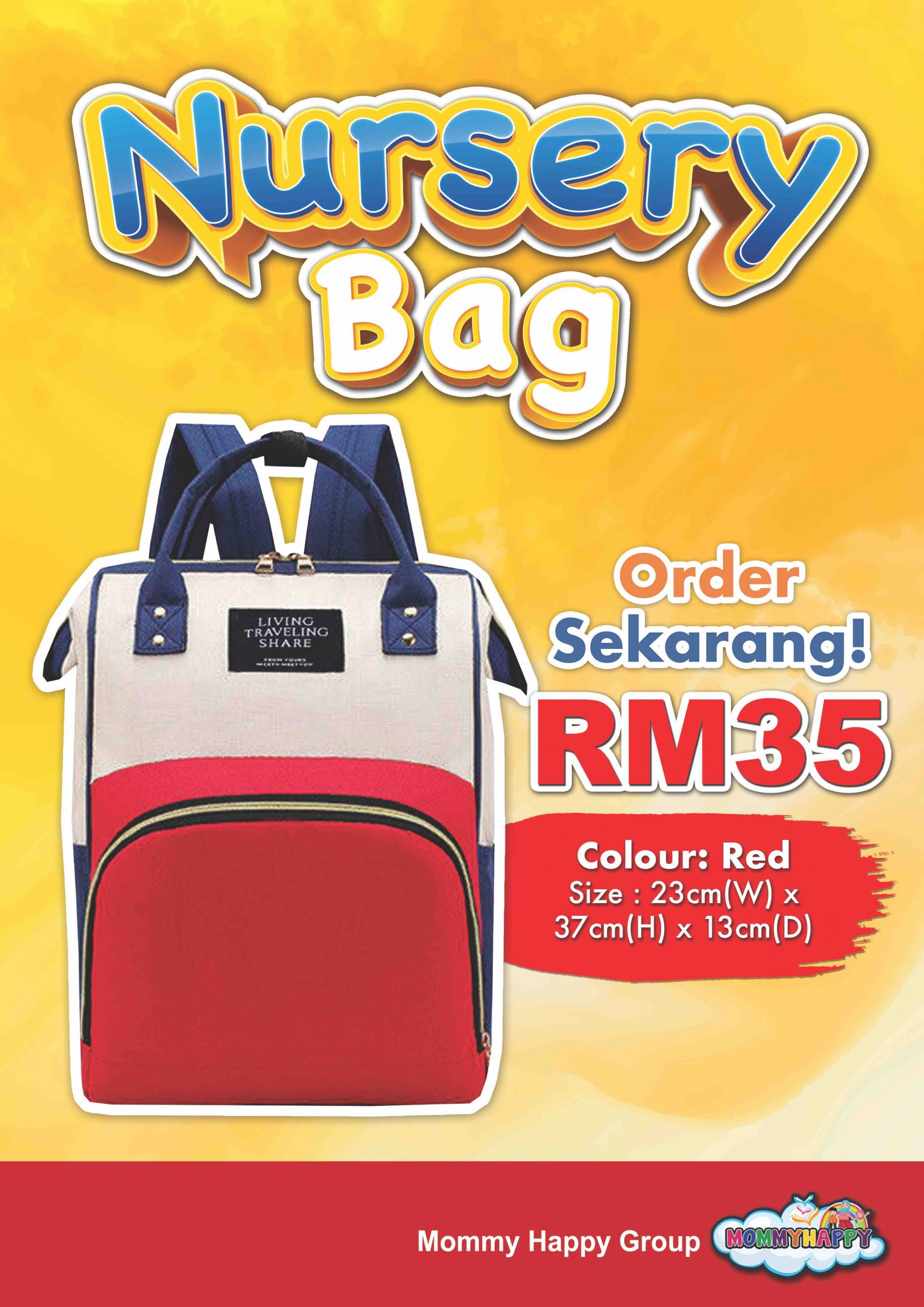 BAG04NURSERY BAG MERAH MommyHappy