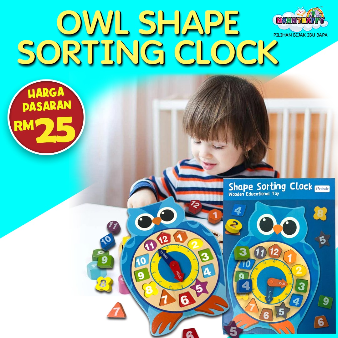OWL SHAPE SORTING CLOCK MommyHappy